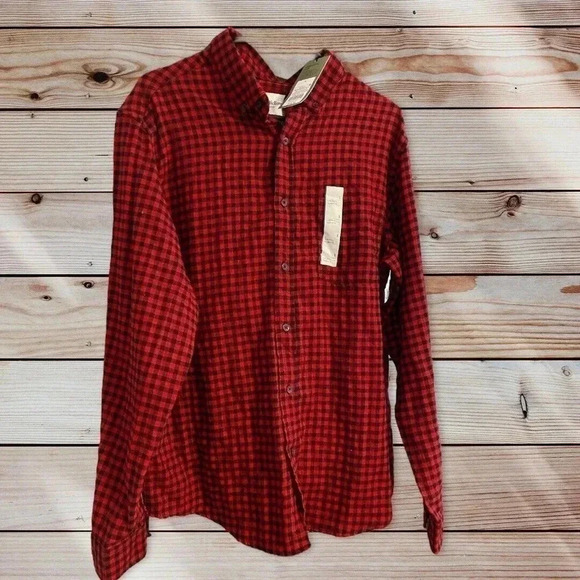 Long Sleeve Flannel Shirt Goodfellow Mens Size Large - Picture 1 of 2